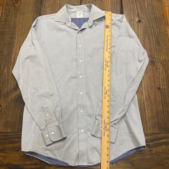 Brooks Brothers Regent Fit 1818 Cotton Dress Shirt Mens 16 6/7 Blue Micro Dot - Picture 4 of 6